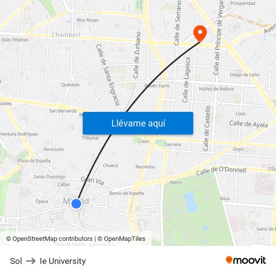 Sol to Ie University map