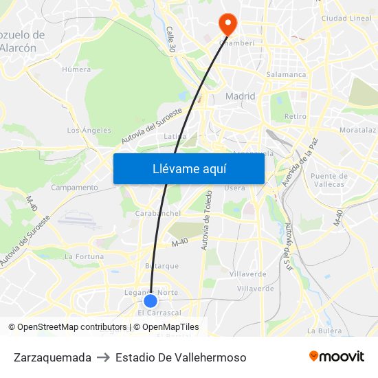 Zarzaquemada to Estadio De Vallehermoso map