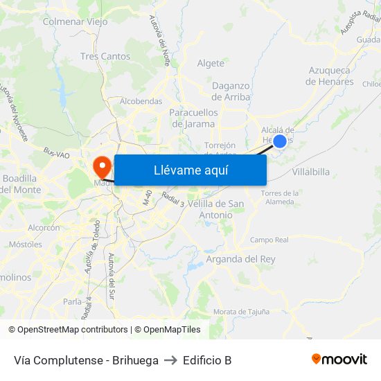 Vía Complutense - Brihuega to Edificio B map