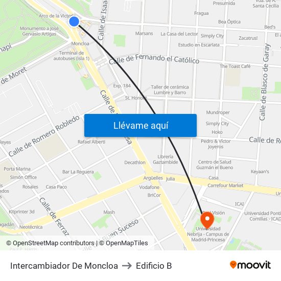 Intercambiador De Moncloa to Edificio B map