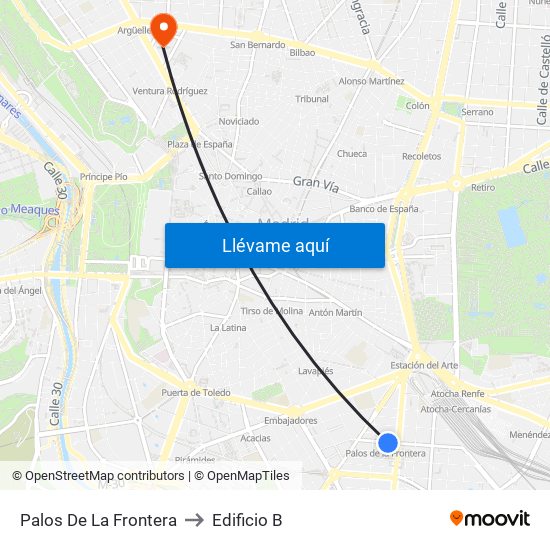 Palos De La Frontera to Edificio B map