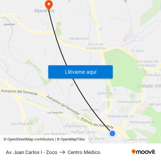 Av. Juan Carlos I - Zoco to Centro Médico map