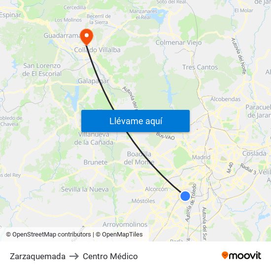Zarzaquemada to Centro Médico map