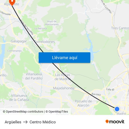 Argüelles to Centro Médico map