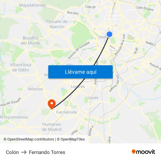 Colón to Fernando Torres map