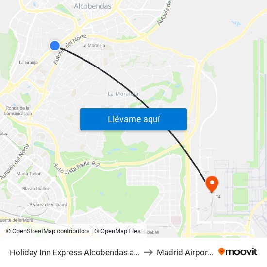 Holiday Inn Express Alcobendas an IHG Hotel to Madrid Airport MAD map