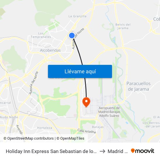 Holiday Inn Express San Sebastian de los Reyes an IHG Hotel San Sebastián de los Reyes to Madrid Airport MAD map