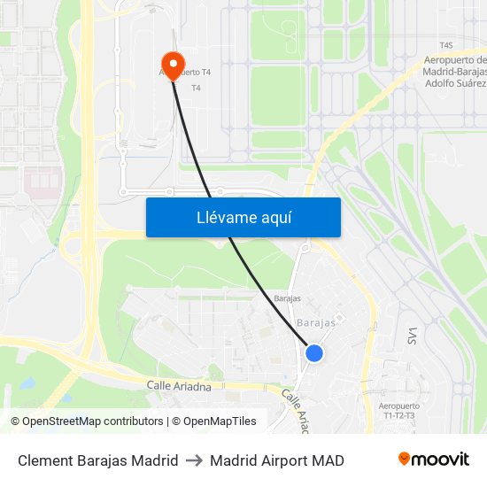 Clement Barajas Madrid to Madrid Airport MAD map