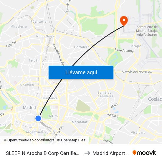 SLEEP N Atocha B Corp Certified Madrid to Madrid Airport MAD map
