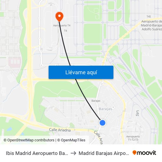 Ibis Madrid Aeropuerto Barajas to Madrid Barajas Airport T4 map