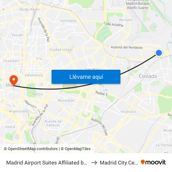 Madrid Airport Suites Affiliated by Meliá to Madrid City Center map
