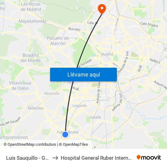 Luis Sauquillo - Grecia to Hospital General Ruber Internacional map