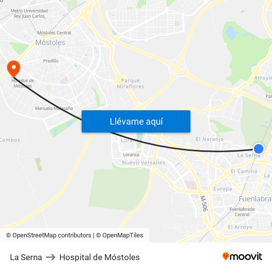 La Serna to Hospital de Móstoles map