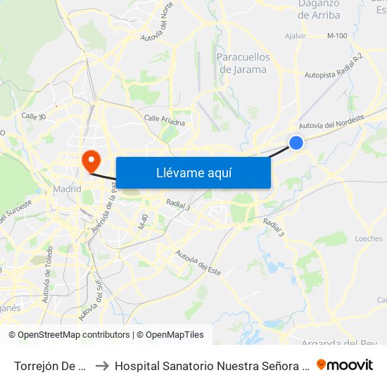 Torrejón De Ardoz to Hospital Sanatorio Nuestra Señora del Rosario map