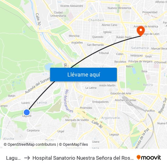 Laguna to Hospital Sanatorio Nuestra Señora del Rosario map