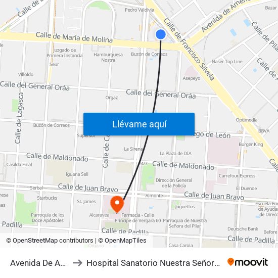 Avenida De América to Hospital Sanatorio Nuestra Señora del Rosario map
