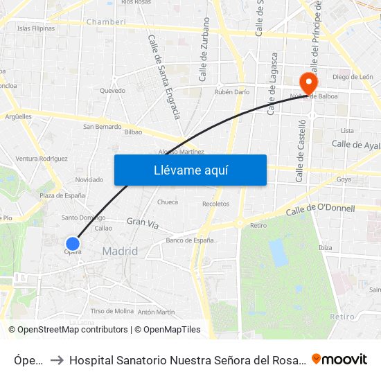Ópera to Hospital Sanatorio Nuestra Señora del Rosario map