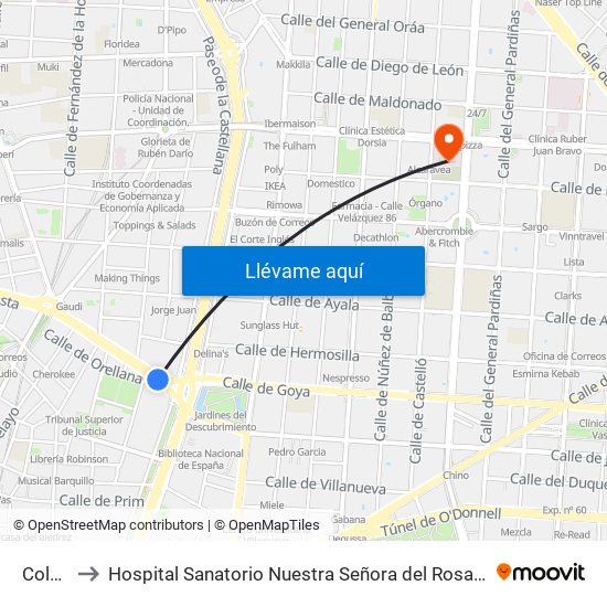Colón to Hospital Sanatorio Nuestra Señora del Rosario map