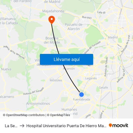 La Serna to Hospital Universitario Puerta De Hierro Majadahonda map
