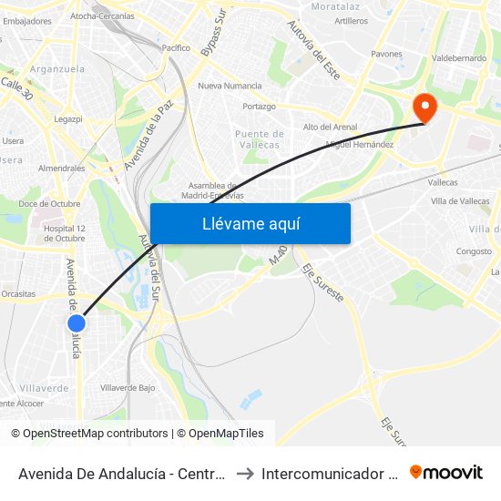 Avenida De Andalucía - Centro Comercial to Intercomunicador Bloque II map