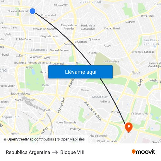 República Argentina to Bloque VIII map