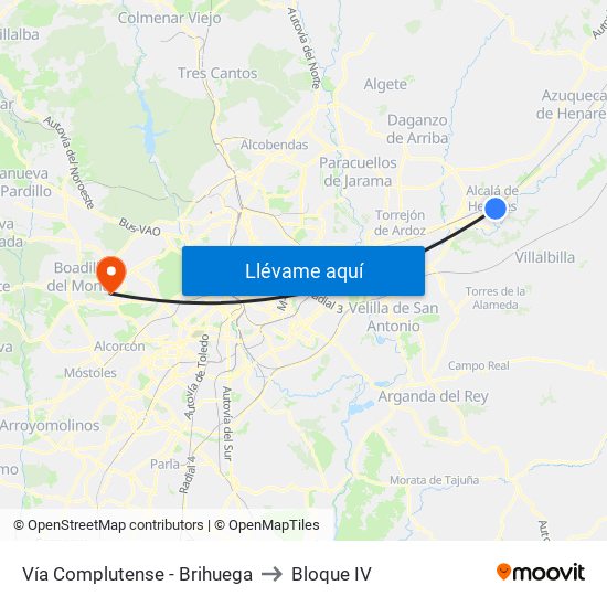 Vía Complutense - Brihuega to Bloque IV map