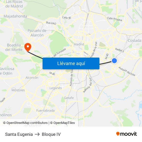 Santa Eugenia to Bloque IV map