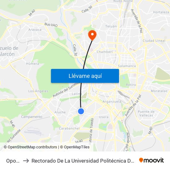 Oporto to Rectorado De La Universidad Politécnica De Madrid map