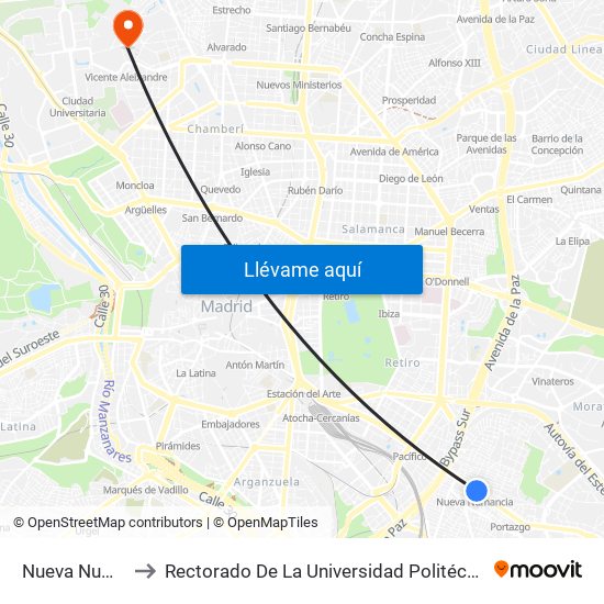 Nueva Numancia to Rectorado De La Universidad Politécnica De Madrid map