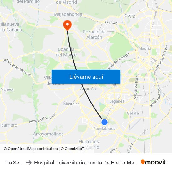 La Serna to Hospital Universitario Pûerta De Hierro Majadahonda map