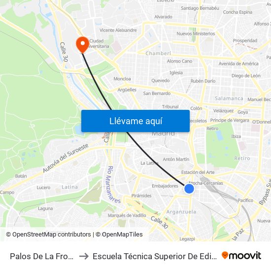 Palos De La Frontera to Escuela Técnica Superior De Edificación map
