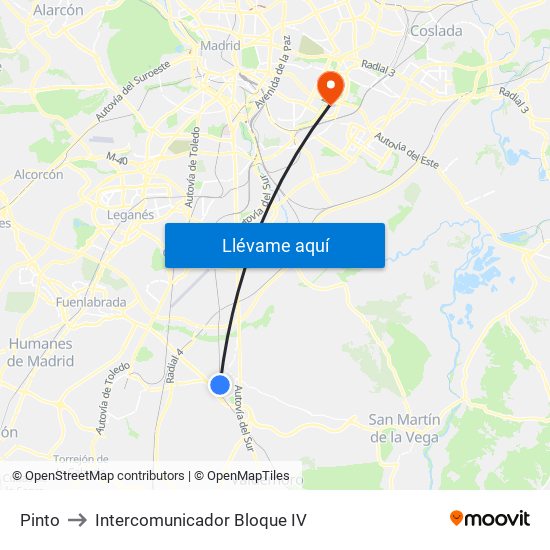 Pinto to Intercomunicador Bloque IV map