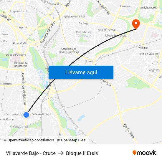 Villaverde Bajo - Cruce to Bloque II Etsis map