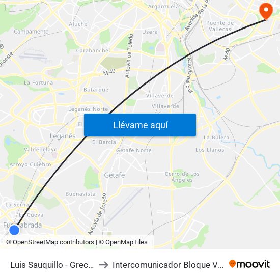 Luis Sauquillo - Grecia to Intercomunicador Bloque VIII map