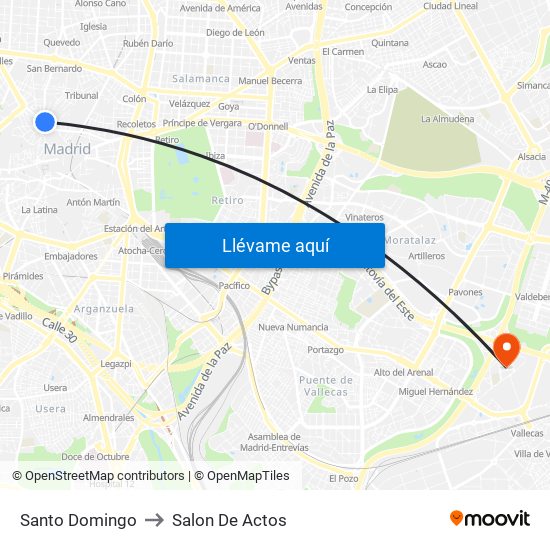 Santo Domingo to Salon De Actos map