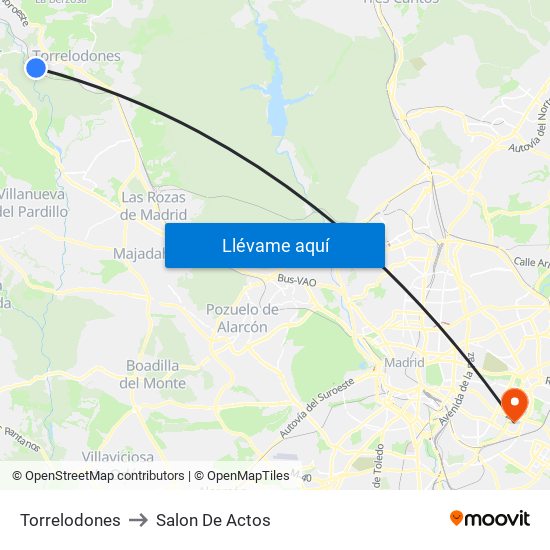 Torrelodones to Salon De Actos map