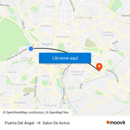Puerta Del Ángel to Salon De Actos map