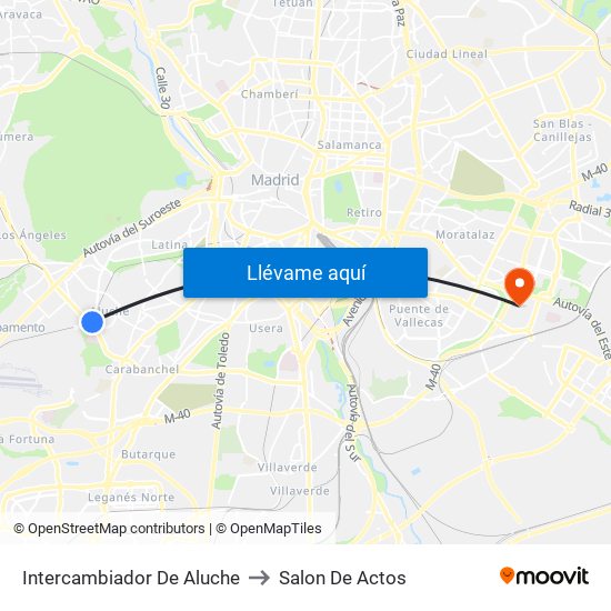 Intercambiador De Aluche to Salon De Actos map
