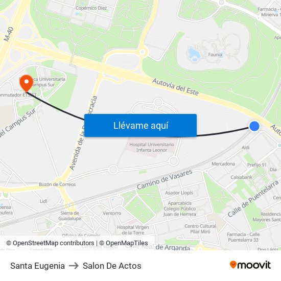 Santa Eugenia to Salon De Actos map