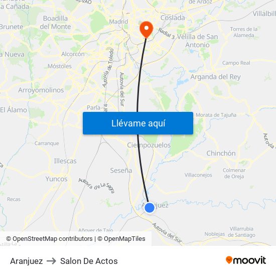 Aranjuez to Salon De Actos map