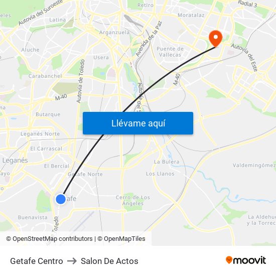 Getafe Centro to Salon De Actos map