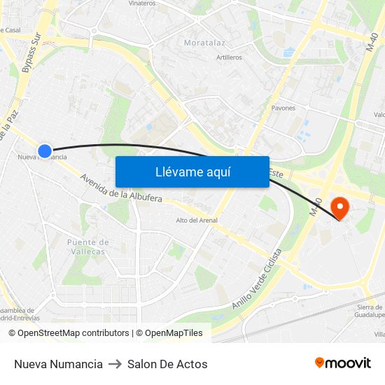 Nueva Numancia to Salon De Actos map