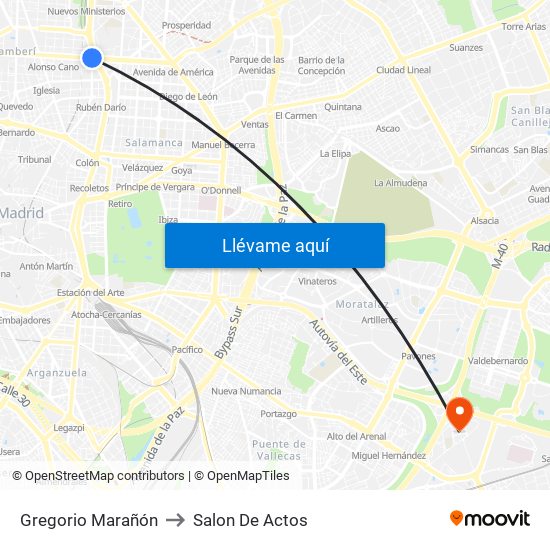 Gregorio Marañón to Salon De Actos map