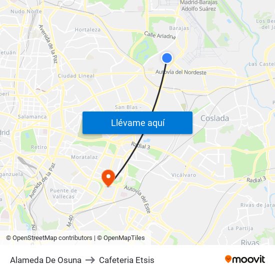 Alameda De Osuna to Cafeteria Etsis map
