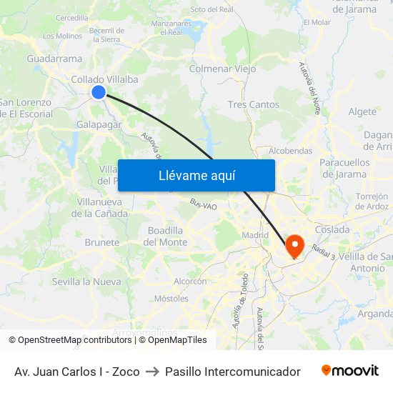 Av. Juan Carlos I - Zoco to Pasillo Intercomunicador map