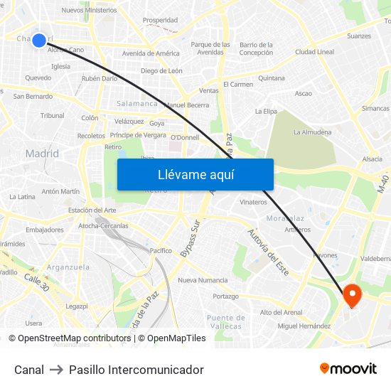 Canal to Pasillo Intercomunicador map