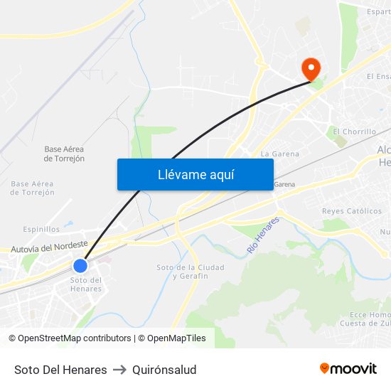 Soto Del Henares to Quirónsalud map