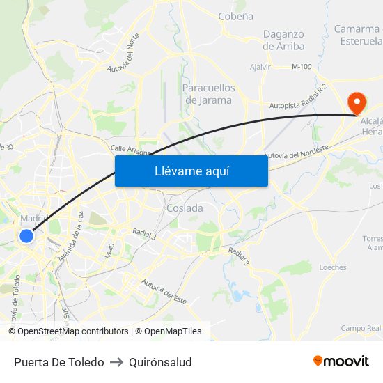 Puerta De Toledo to Quirónsalud map