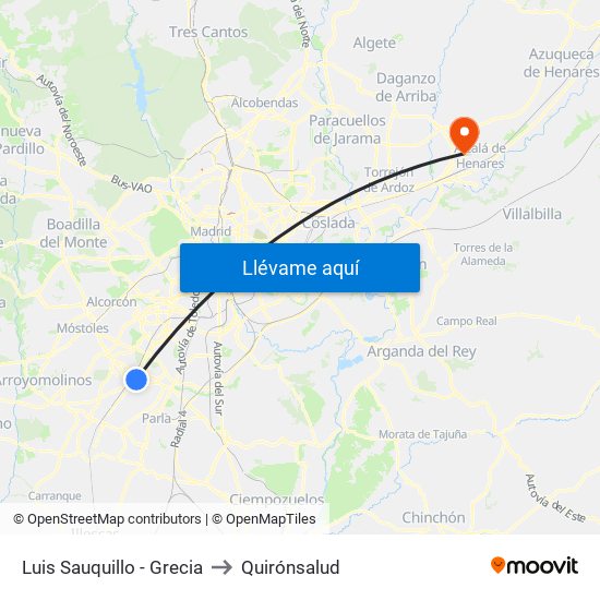 Luis Sauquillo - Grecia to Quirónsalud map