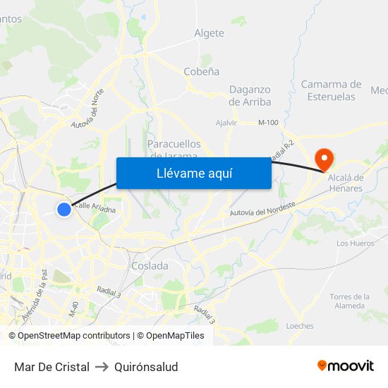 Mar De Cristal to Quirónsalud map